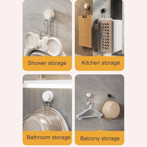 Rotating Suction Cup Shower Hook for Towels and Toiletries