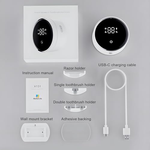 ZEZHOU Toothbrush Cleaner Dryer for Bathroom - Auto Sensor LED Display