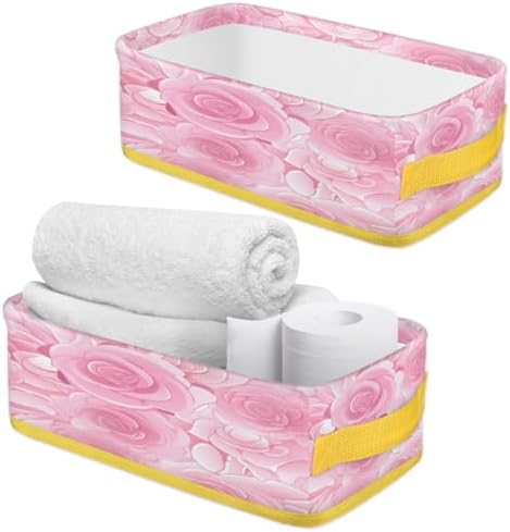 Valentines Day Roses Toilet Paper Storage Basket with Handle