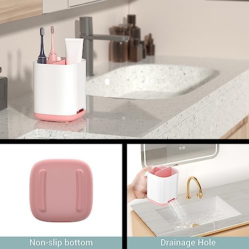 CUEPAINT 3-Slot Toothbrush Holder with Anti-Slip Base