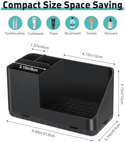 PARKMANI Toothbrush Holder with Drainage and Storage