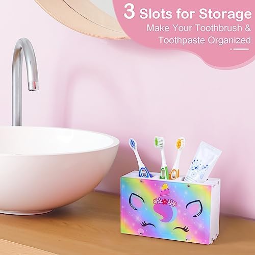 ICOSY Kids Toothbrush Holder with 3 Slots and Drainage