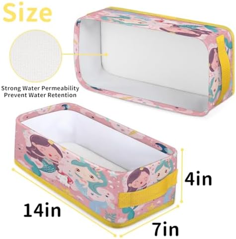 Tablerazzi Cute Cartoon Mermaid Toilet Paper Basket with Handle