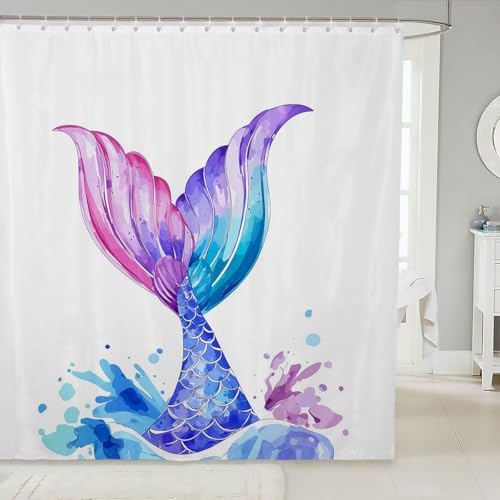 Feelyou Kawaii Mermaid Shower Curtain Set 72x78