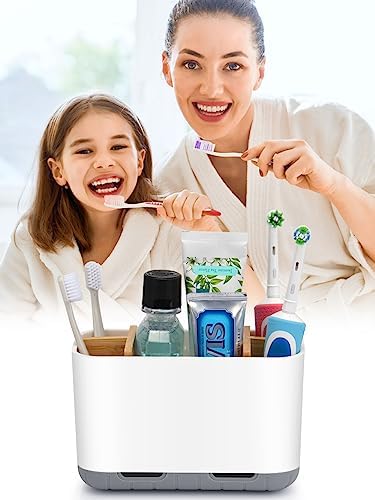 GFWARE Bamboo Toothbrush Holder with Drainage and Ventilation