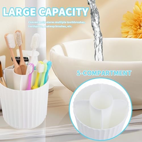 OOXYG Large Capacity Toothbrush Holder with Lid and 5 Slots