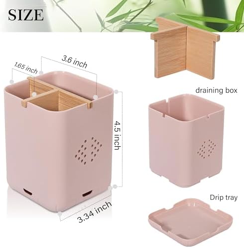 Rejomiik 3-Slot Pink Toothbrush Holder