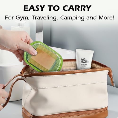 Travel Soap Case with Lid - 3-Layer Design Leak-Proof Portable