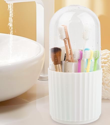 OOXYG Large Capacity Toothbrush Holder with Lid and 5 Slots