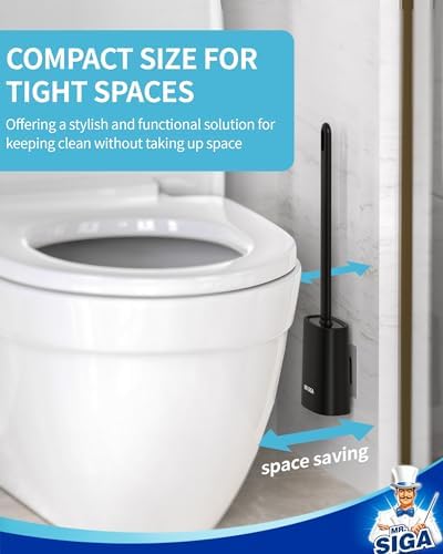 MRSIGA Toilet Brush and Holder Set 2 Pack