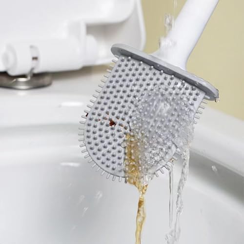 Thaibna Toilet Brush with Silicone Head and No-Slip Handle