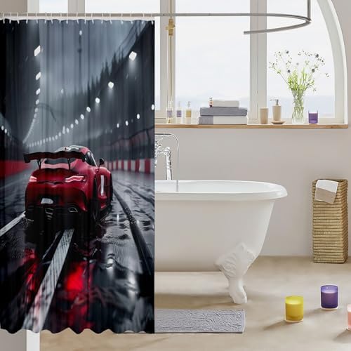 Feelyou Race Car Shower Curtain Set 72x72 1