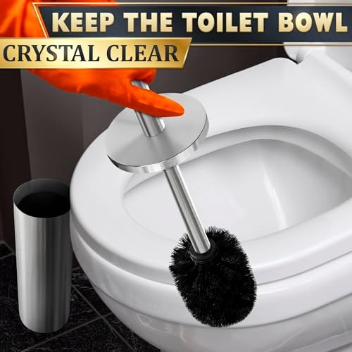 Novsix Stainless Steel Toilet Brush and Holder Set