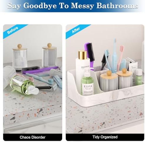 Polinook Marble Bathroom Countertop Organizer