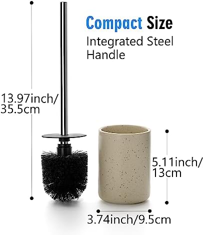 Viosuniu Ceramic Toilet Brush and Holder Set