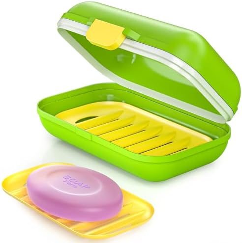 Leakproof Travel Soap Case with Silicone Seal and Drain Tray