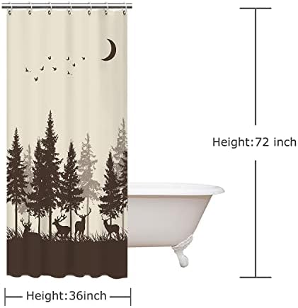 RosieLily Rustic Wildlife Shower Curtain Set with Hooks