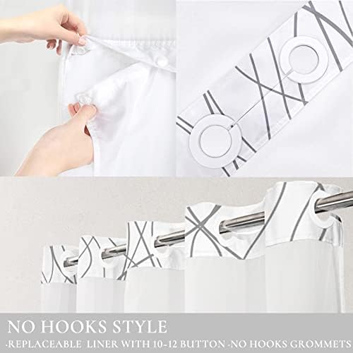 Tititex Abstract Curve Lines Snap-In Liner Shower Curtain