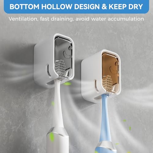 MOPMS Wall Mounted Toothbrush Holder 2PCS