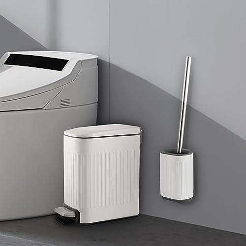 TrashAid Bathroom Trash Can with Toilet Brush Set 1