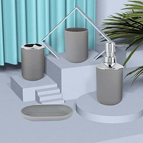 4 Piece Bathroom Accessory Set in Gray