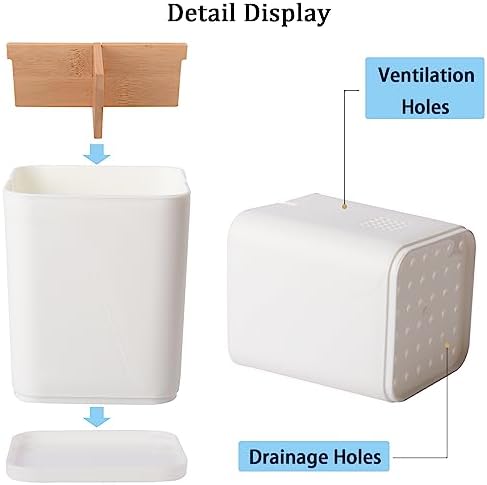 Heagoale 3 Slots Electric Toothbrush Holder with Bamboo Dividers