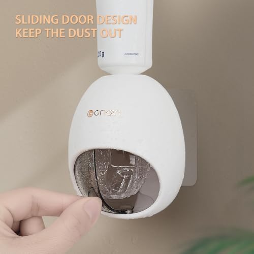 Fufengz Toothpaste Dispenser Wall Mount Automatic Squeezer for Kids Grey