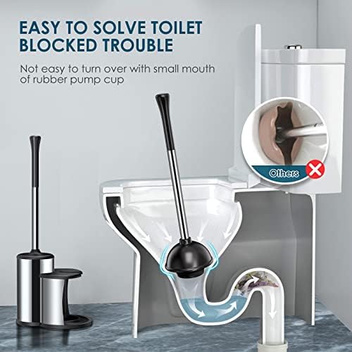 Roleader Toilet Plunger Brush Set with Covered Caddy