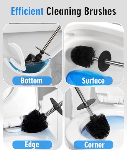 Viosuniu Ceramic Toilet Brush and Holder Set 2 Pack