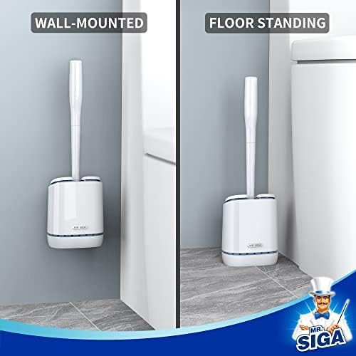 MRSIGA Toilet Brush with Wall Mount Holder 1 Pack