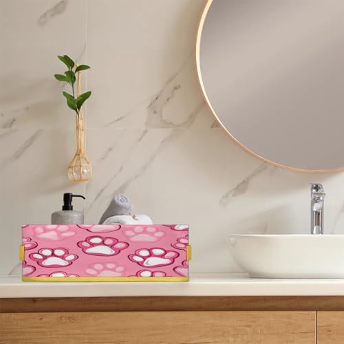 Tablerazzi Cat Dog Paw Toilet Paper Basket with Handle