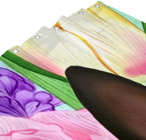 OXJOIIS Shower Curtain with 12 Hooks - Florals Art Design