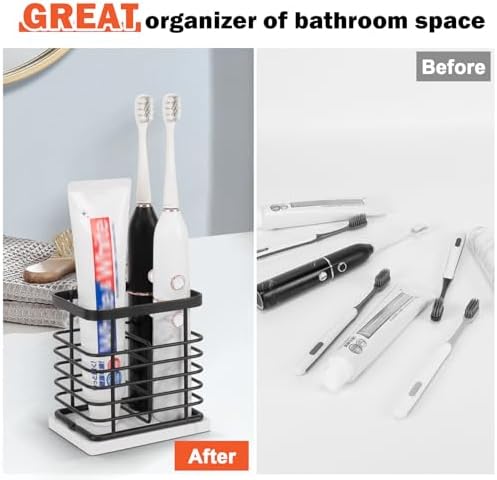 HarJue Toothbrush Holder with Marble Base and 2 Slots