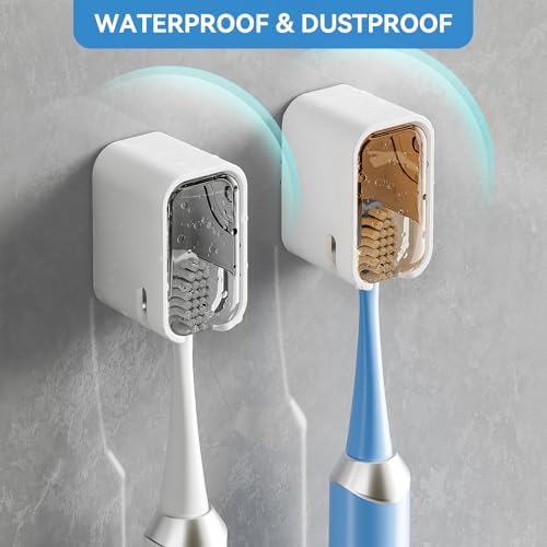 MOPMS Wall Mounted Toothbrush Holder 2PCS