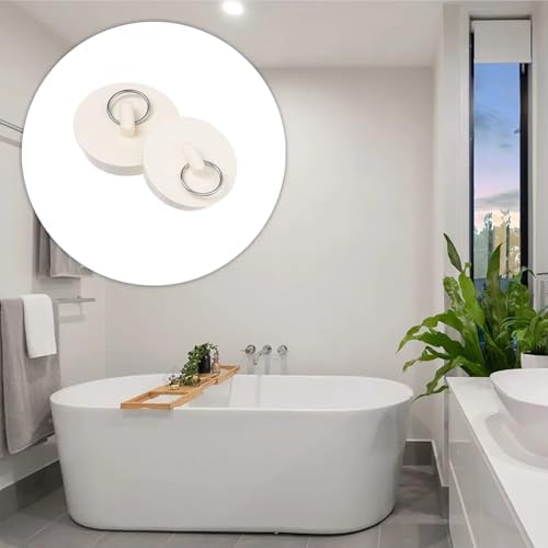 4 Pcs White Rubber Drain Stoppers for 1-58 Inch Pipes
