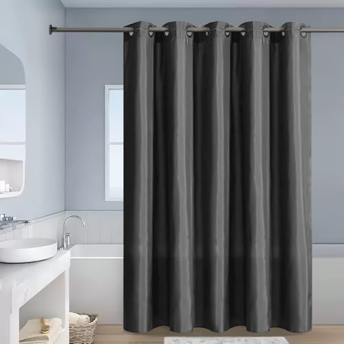 Furlinic No Hook Shower Curtain Dark Grey 72x72 Inch
