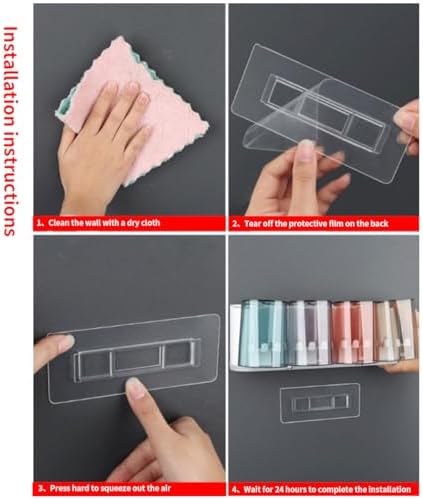 2 PCS Rectangular Shower Caddy with Self-Adhesive Hooks