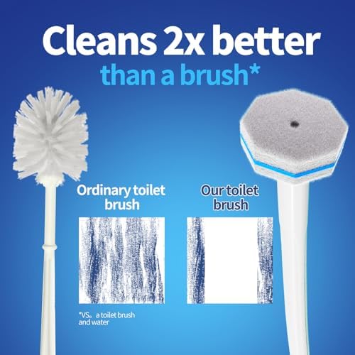 Hohoky Toilet Cleaning Set with 2 Wands and 60 Refill Pads
