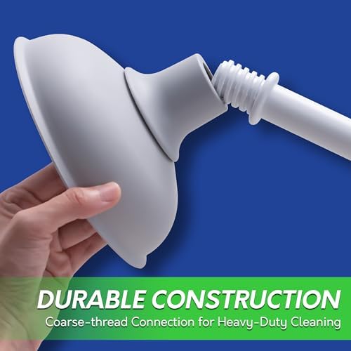 BOOMJOY Toilet Brush and Plunger Set with Hidden Holder