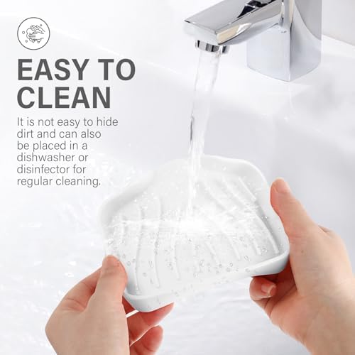 SAISN Silicone Soap Dish 2 Pack with Drain