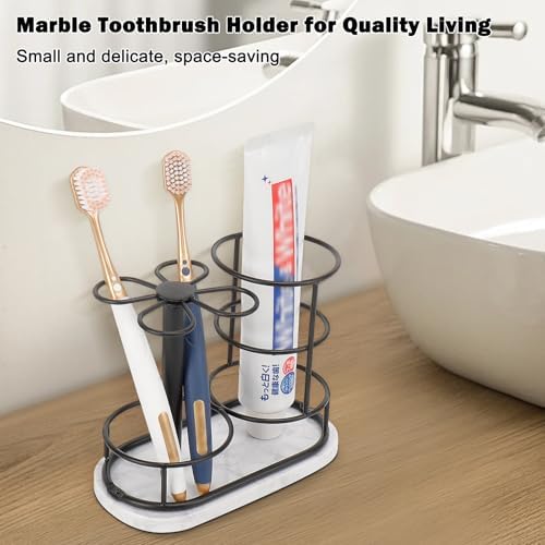 HarJue Matte Black Toothbrush Holder Stand