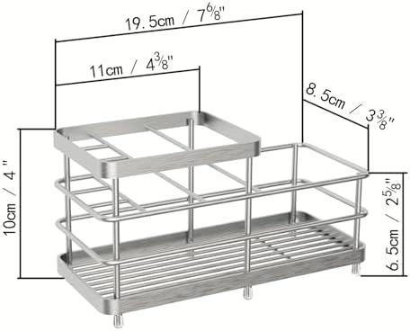 WHALCHI 6 Slots Rustproof Metal Toothbrush Holder Silver