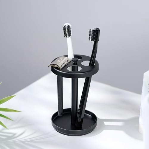 Black Stainless Toothbrush Holder Stand for Bathroom
