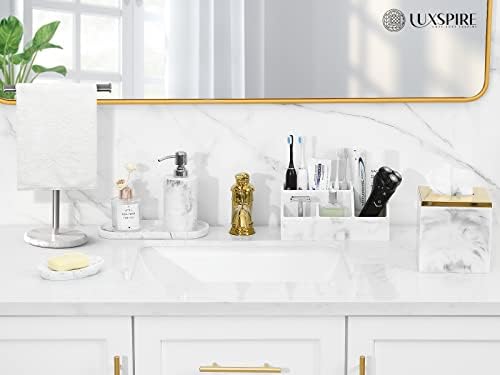 Luxspire 5 Slot Toothbrush Holder with Marble Design