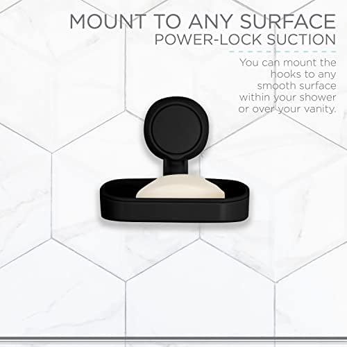 Bath Bliss Matte Black Gel Suction Soap Dish