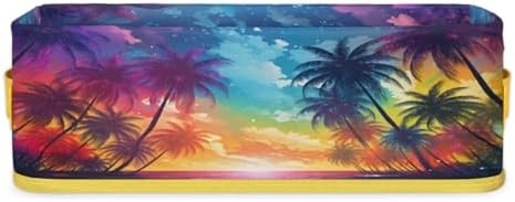 Ocean Palm Tree Toilet Paper Storage Basket with Handle