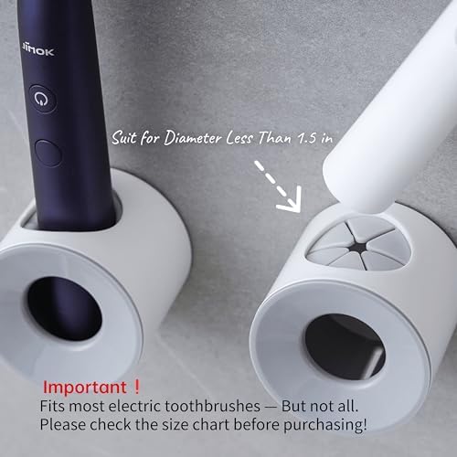 LaLand Electric Toothbrush Holder Wall Mounted 2-Pack Grey