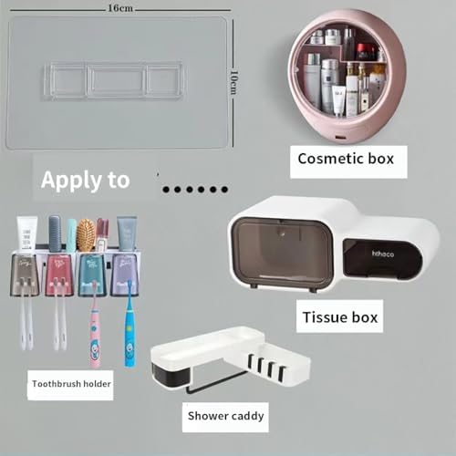 2 PCS Rectangular Shower Caddy with Self-Adhesive Hooks