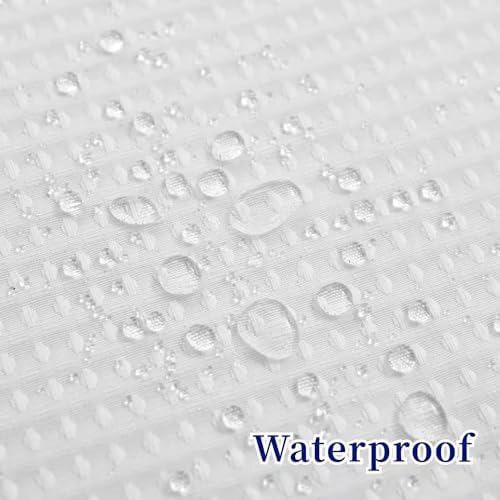 No Hooks Waffle Weave Shower Curtain Set - Hotel Grade Waterproof with Sheer Window