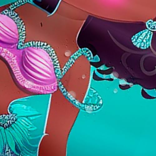 Erosebridal Black Mermaid Shower Curtain Set